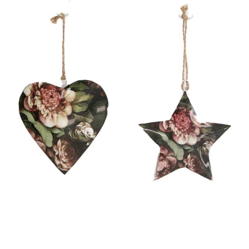 Hanger heart/star metal 10x10cm Mixed