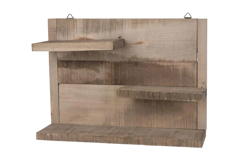 Wall shelf historic wood 38x12x28cm Natural