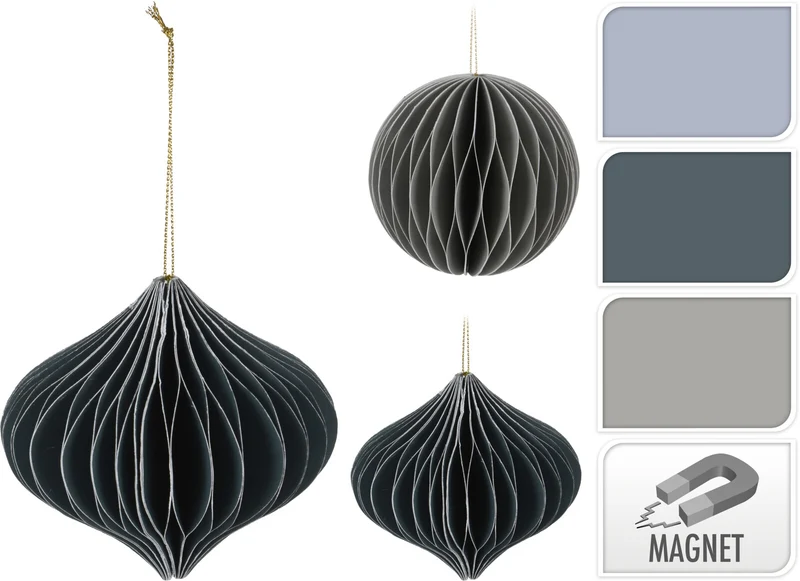 HANGDECORATIE PAPIER 7CM 6ASS