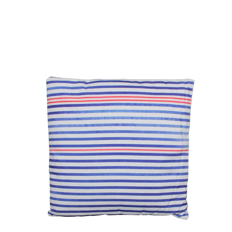 Kussen streep blauw - l45xb45xh6,5cm