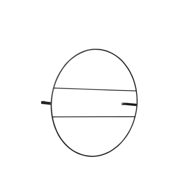 Muurdecoratie cirkel zwart - l40xb7xh40cm
