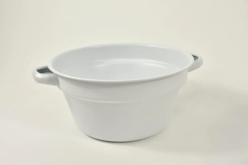 Zinken teil met handvaten matwit D19 H10cm
