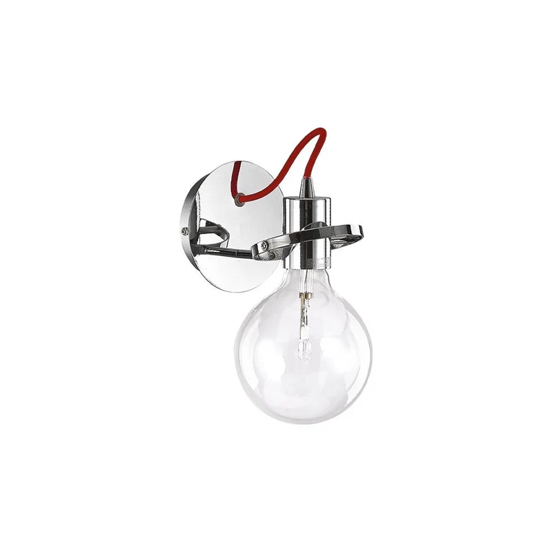 Radio Wandleuchte drehbare E27 Fassung Chrom, Rot