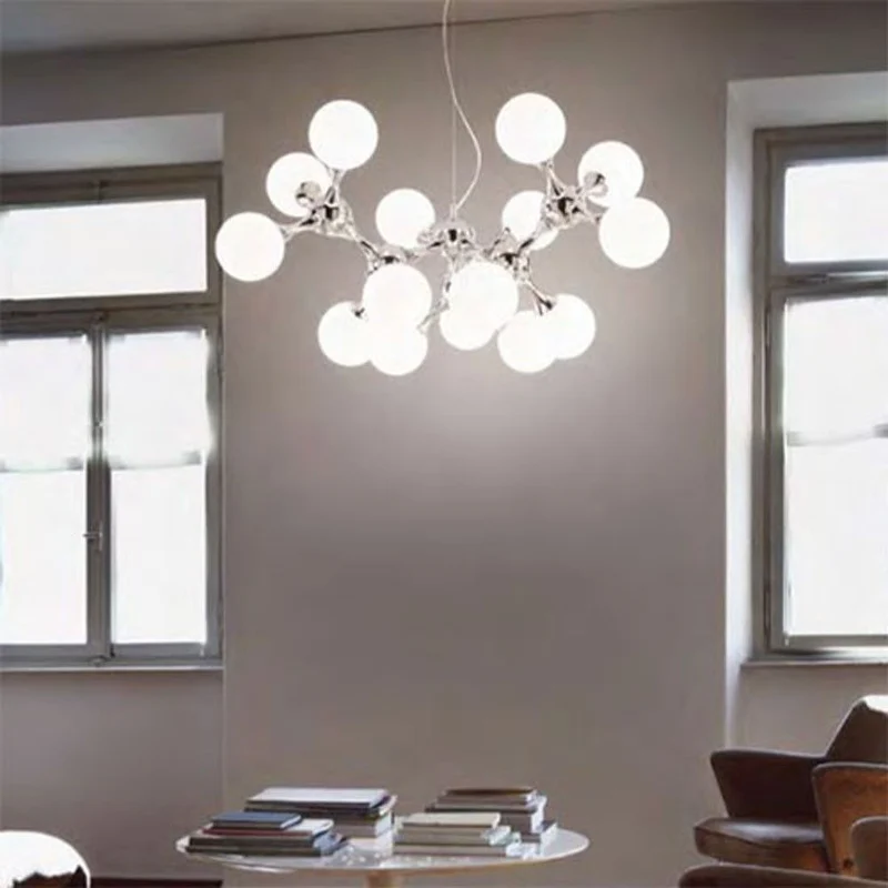 Nodi Pendelleuchte mit 15 Kugelgläser Ø 100cm Chrom