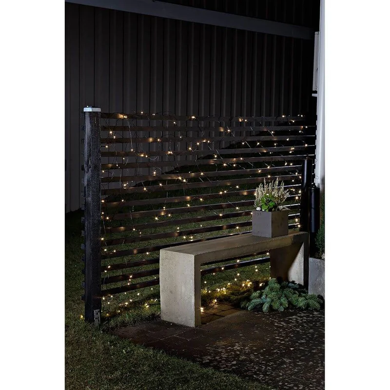 LED Sensor Lichternetz 80 Warmweiße Dioden batteriebetrieben IP44