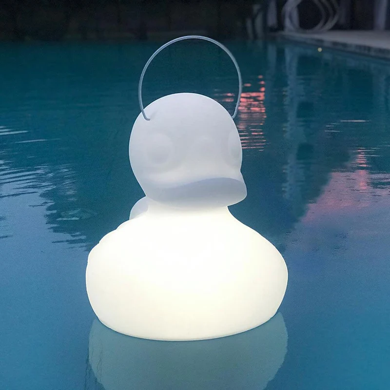 Schwimmfähige Akku-LED-Lampe Duck-Duck XL Weiß