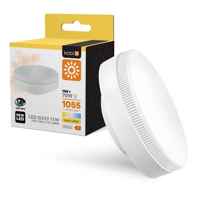LED Lamp GX53 11W=70W - 1055 Lumen - warmwit 3000K - 110° - 230V