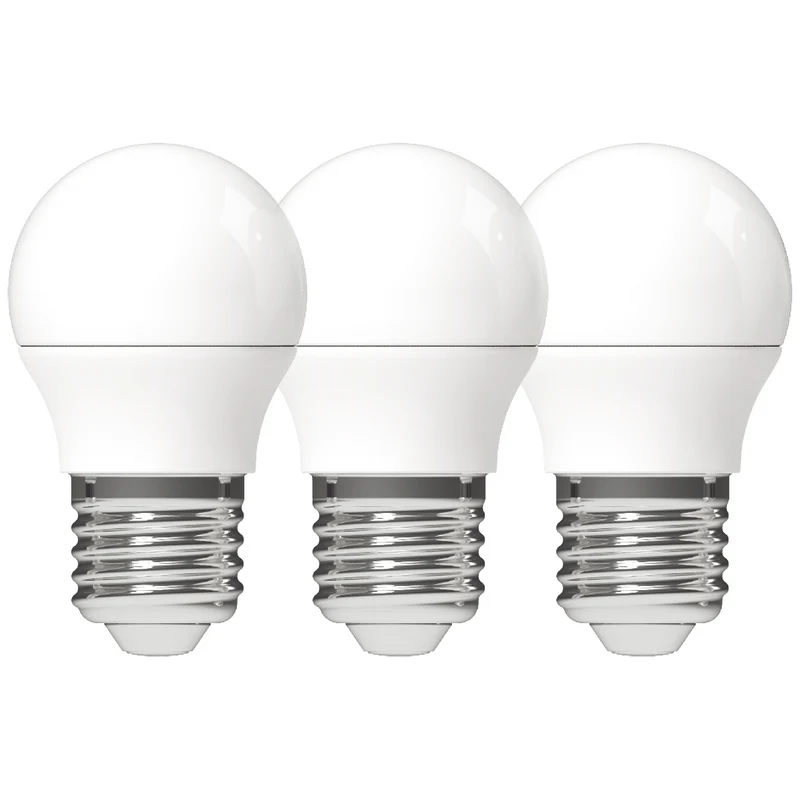 LED Lamp E27 470 lumen - 4.9W - Warmwit 2700K - G45 Kogel - Opaal - 3 stuks