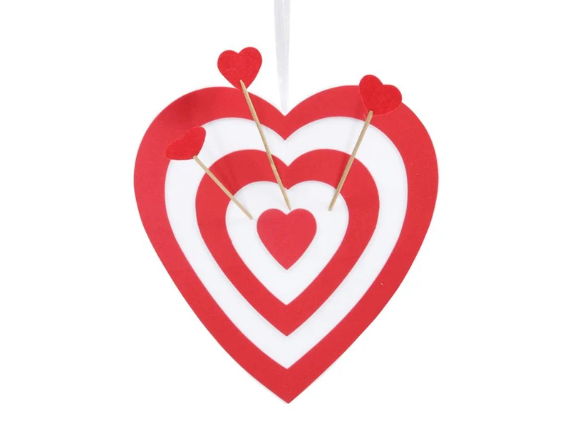 pb. 1 foam heart "darts" red/white 28.5x30.5x2cm