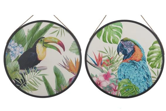 Wall print round wood 70x3x70cm 1pc Mixed