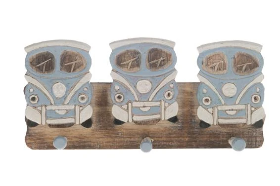 Coat hanger "Van" wood 30x8x14cm Blue/White