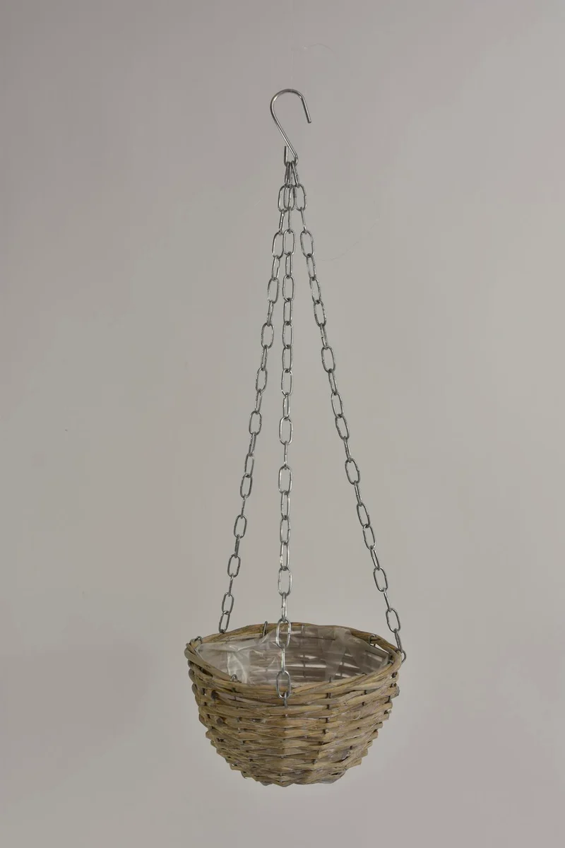 Hanging basket riet Grey wash D20 H12,5cm