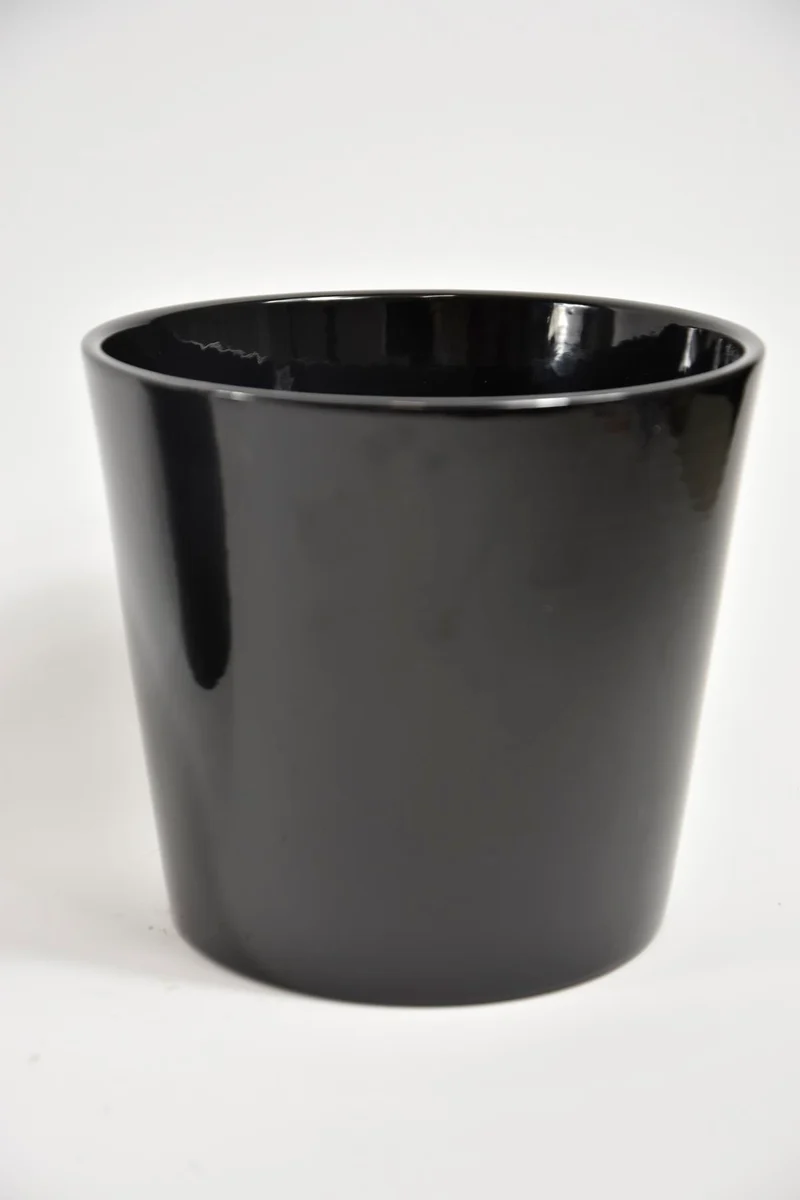 Konische pot zwart glans 23 cm serie 440