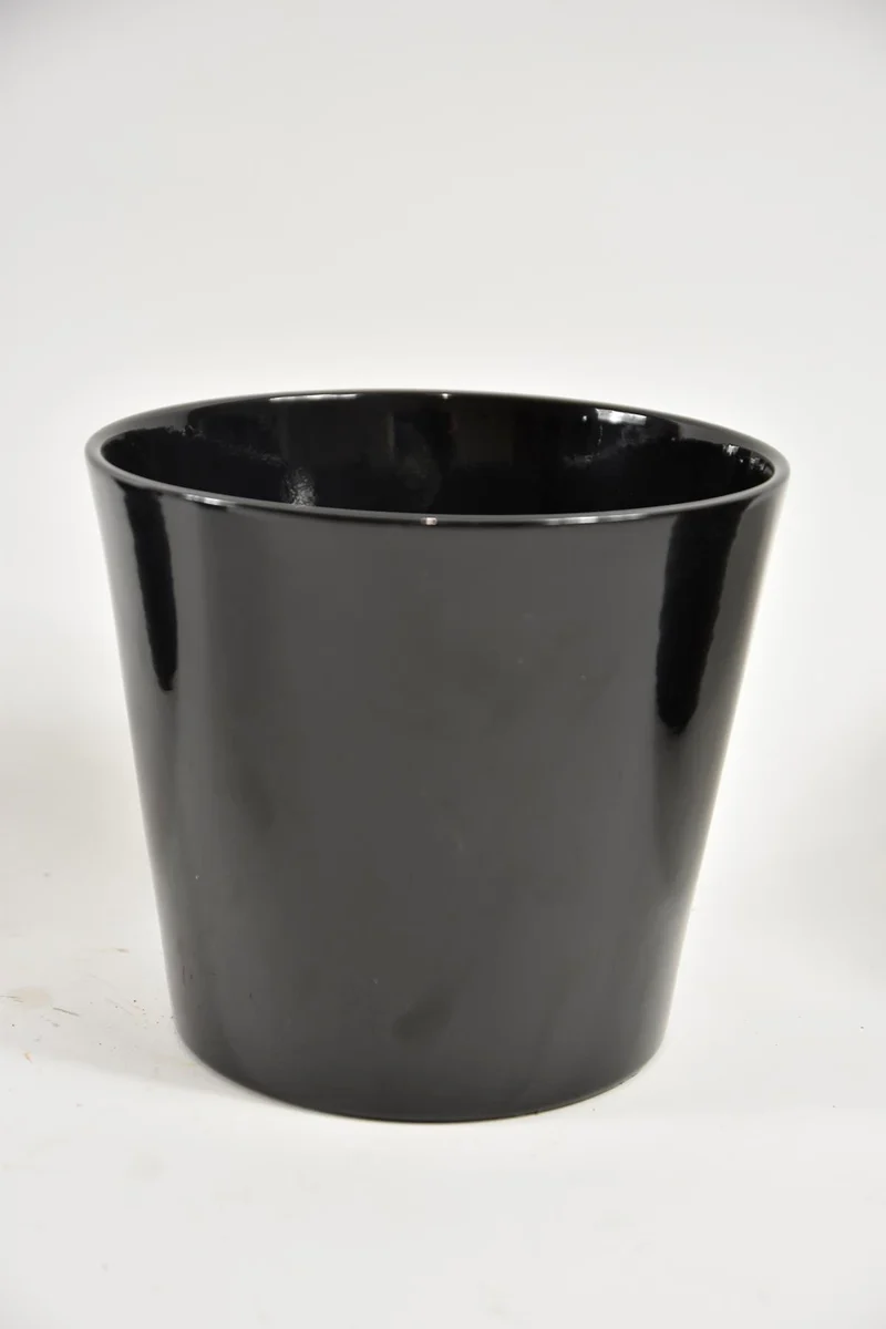 Konische pot zwart glans 19 cm serie 440