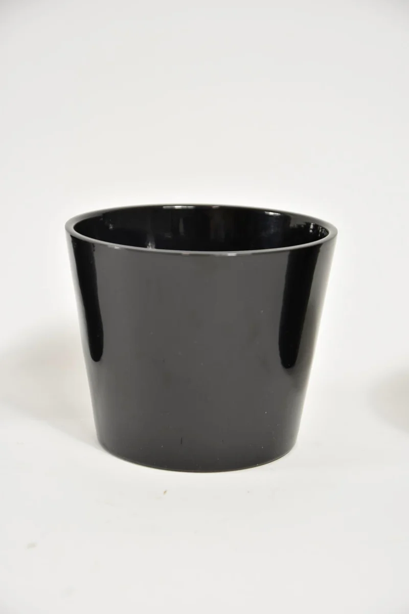 Konische pot zwart glans 13 cm serie 440