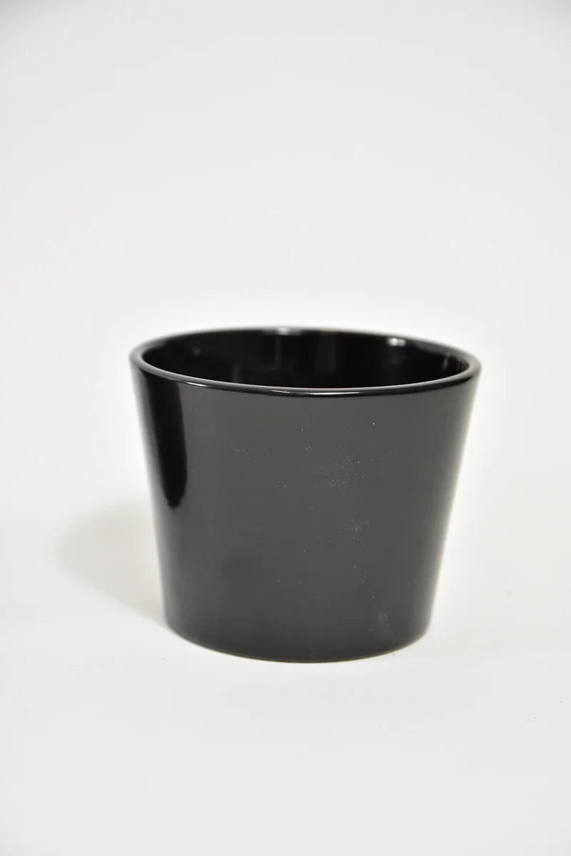 Konische pot zwart glans 12 cm serie 440