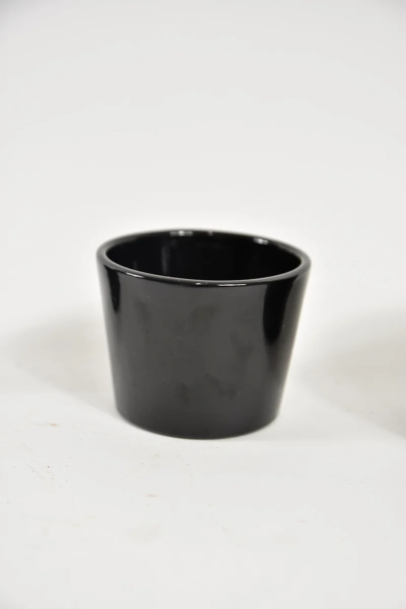 Konische pot glanszwart 8 cm serie 440