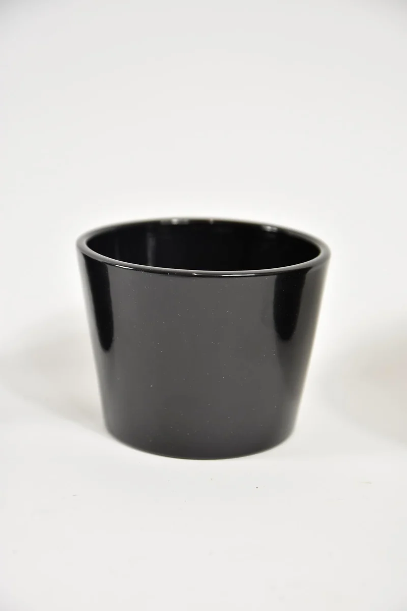 Konische pot glanszwart 10 cm serie 440