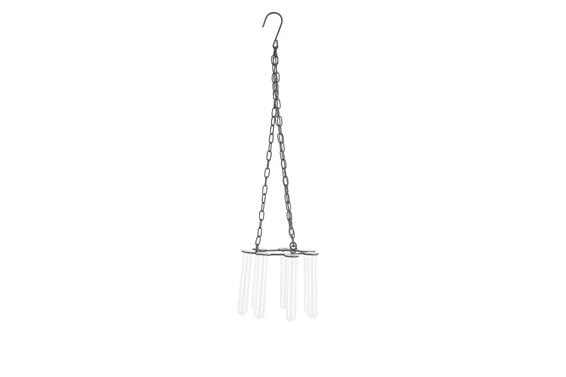 Tubes in hanging frame glass / metal 18x18x15cm Grey