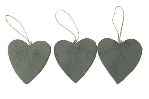 Heart wood 10x10cm 10pc Green