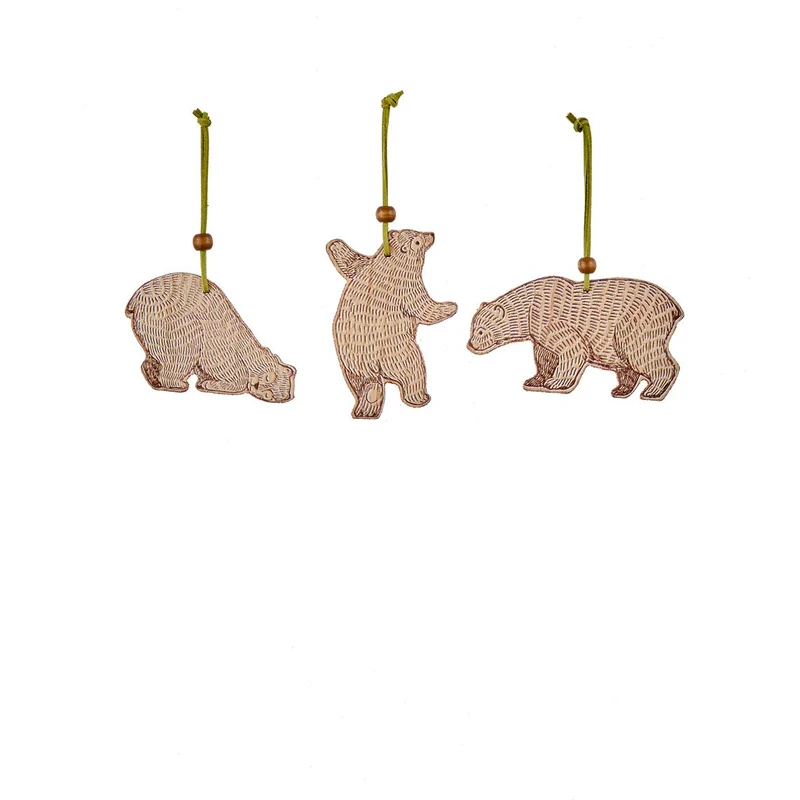 Ornament beer bruin 3 assorti - l14xh6cm