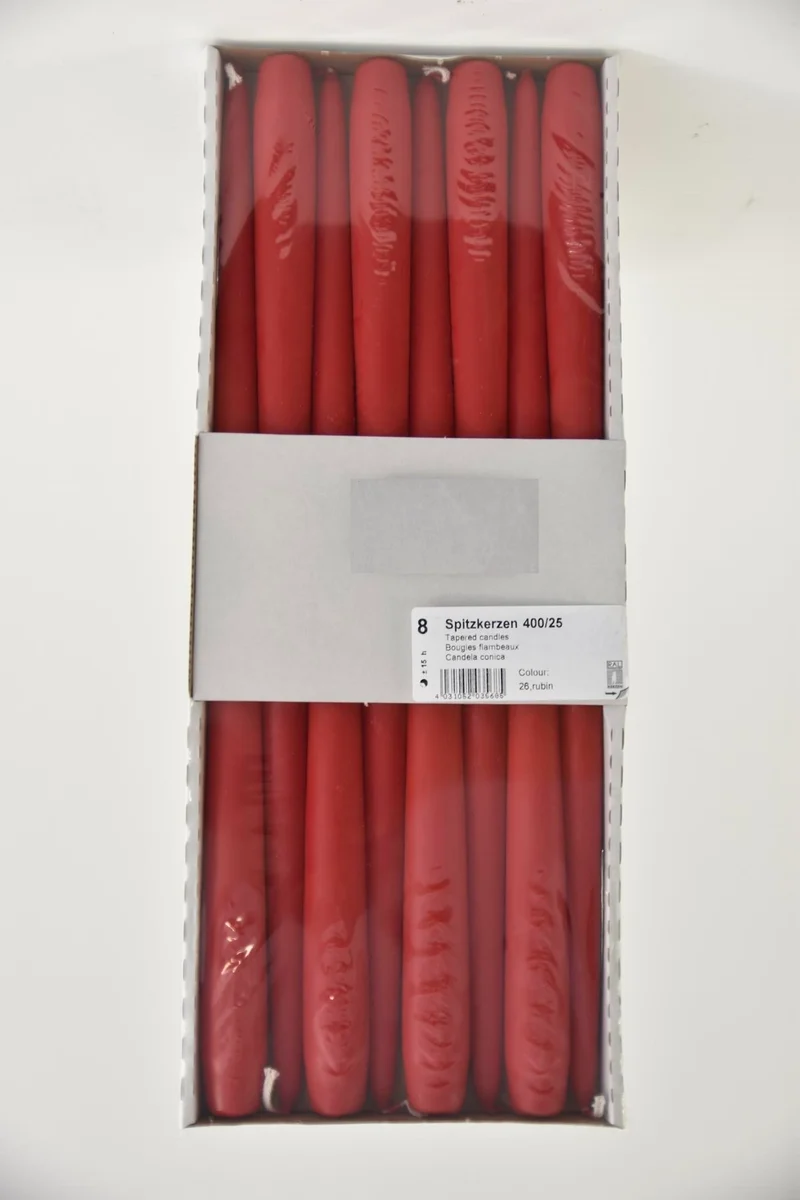 Kandelaarskaarsen 8 stuks robijn 400/25