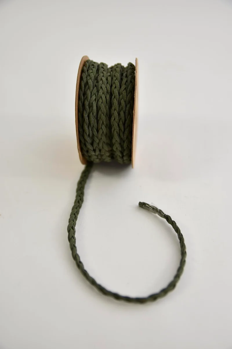 Vlechtband leer 7mm 6mtr Groen