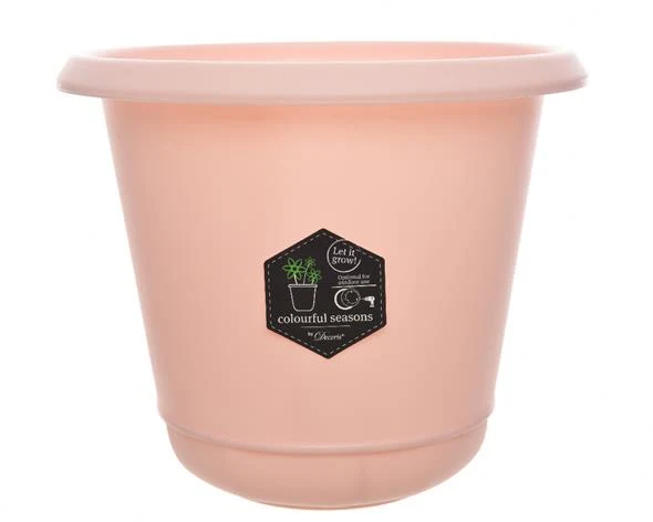 plastic flower pot soft pink dia24x22cm