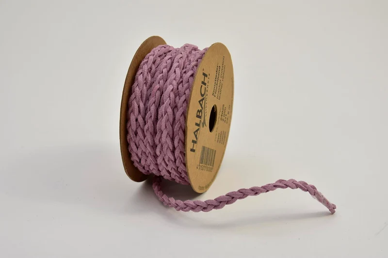 Kunstleer gevlochten 7 mm oudroze