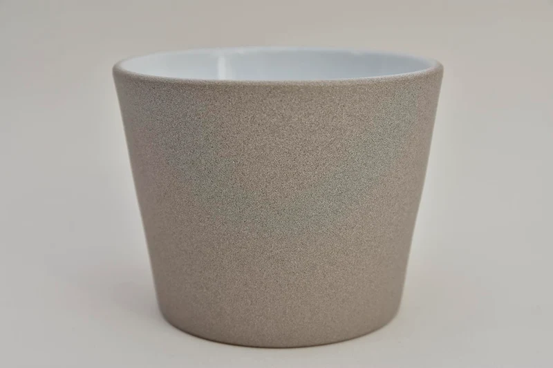 Konische pot sand greige 12 cm serrie 440