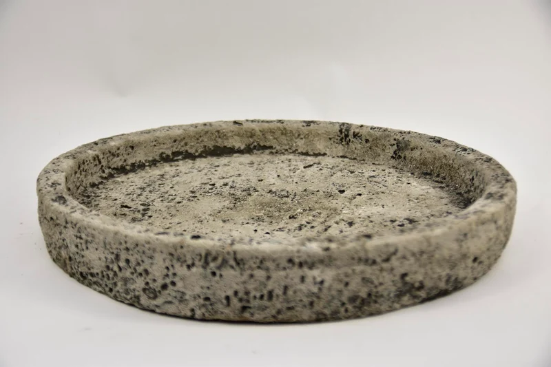 Plateau Lava rond D50 H6cm Steengrijs