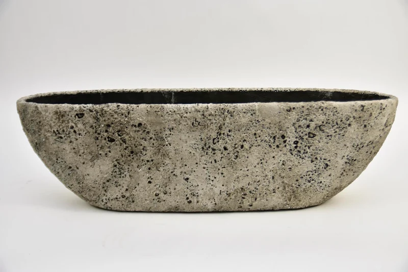 Schaal Lava ovaal XL 71,5x19,5x21,5cm Steengrijs