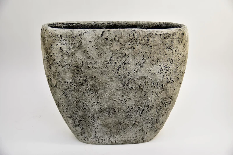 Vaas Lava ovaal L 59x26x50cm Steengrijs