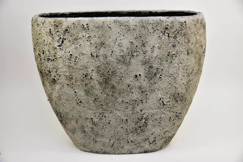 Vaas Lava ovaal XL 70x31x60cm Steengrijs