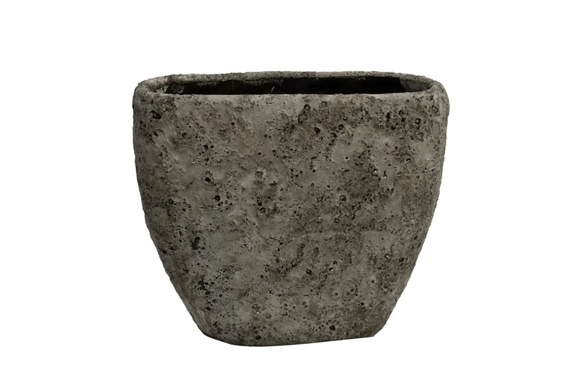 Vaas Lava ovaal 41x17x37cm Steengrijs