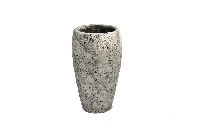 Vaas Lava rond D18 H30cm Steengrijs