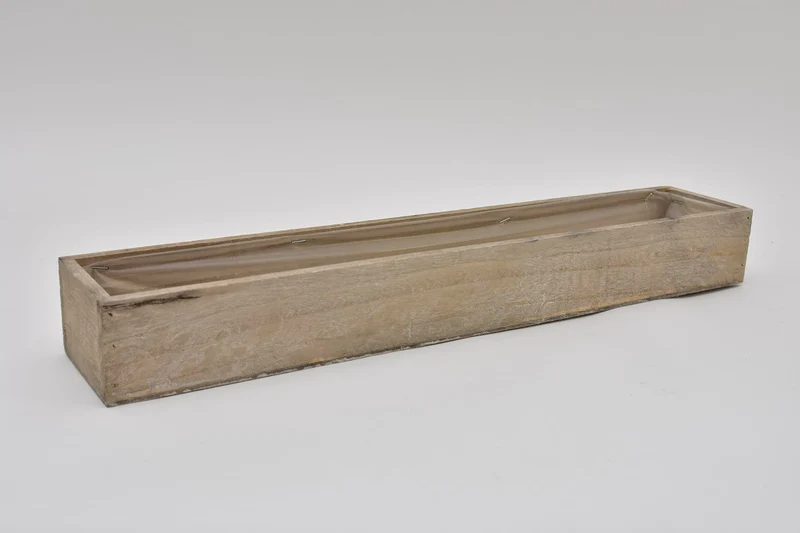 Houten tray 50x9x6cm Light Grey-wash