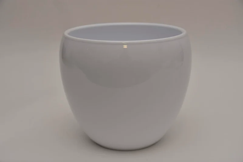 Bloempot Bowl, 22 cm - Glans Wit