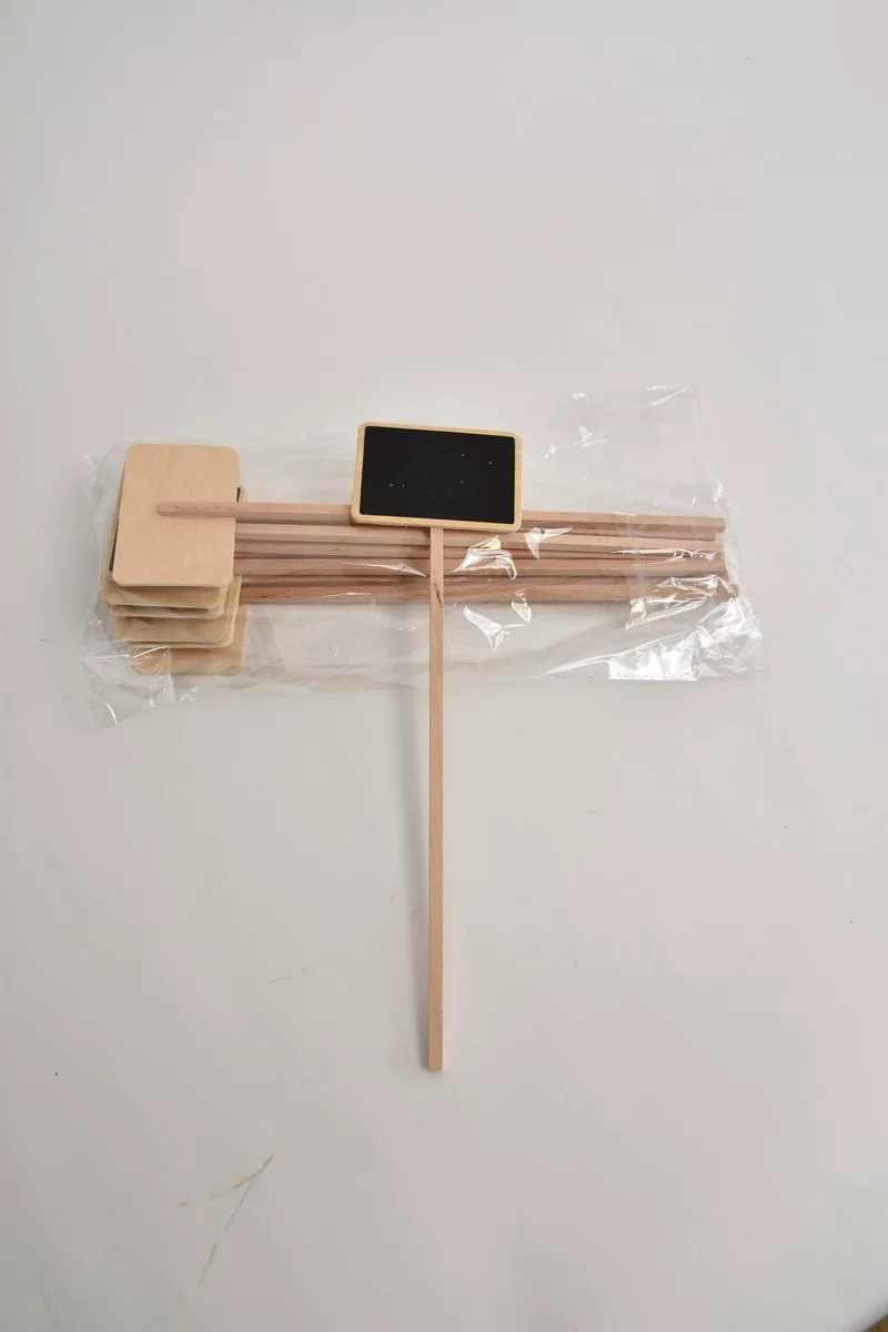Houten steeketiket 22cm bordje 7x5cm per 10 stuks