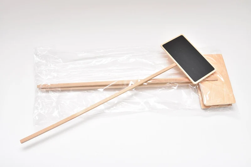 Houten steeketiket 45cm bordje 14x8cm per 5 stuks