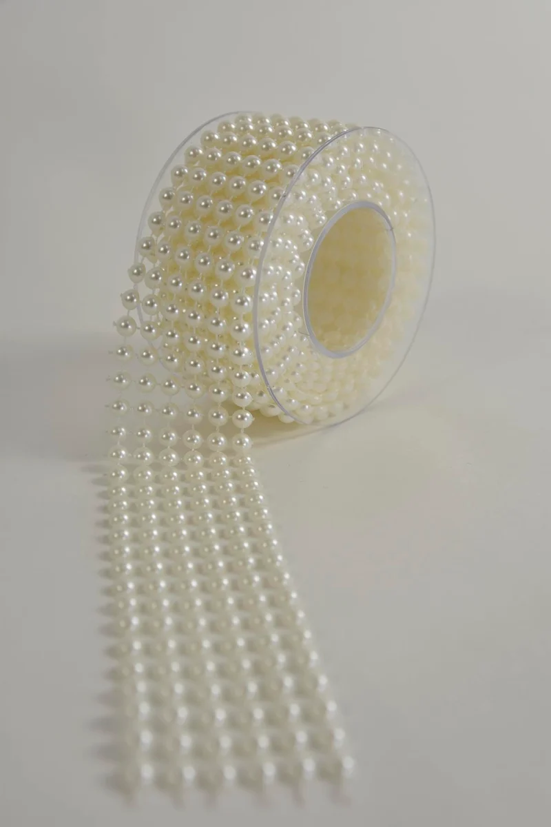 pb. spool bead garland (4 cm) cream 180cm
