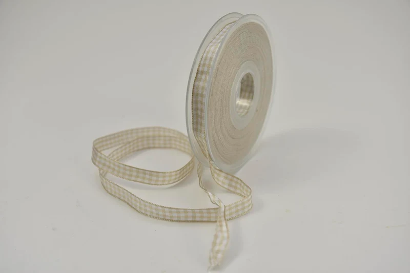 Nastro Vichy 10mm x 20mtr cream