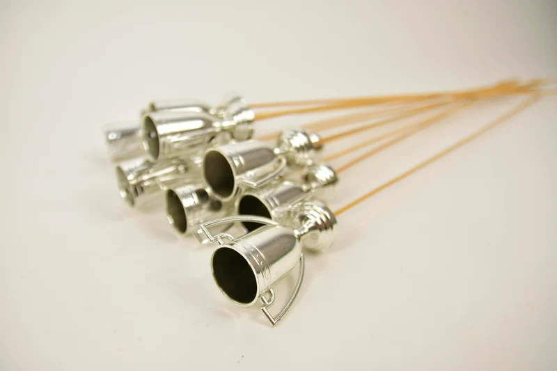 Pak á 12 Deco trofee H6,5cm Zilver op 50cm stok