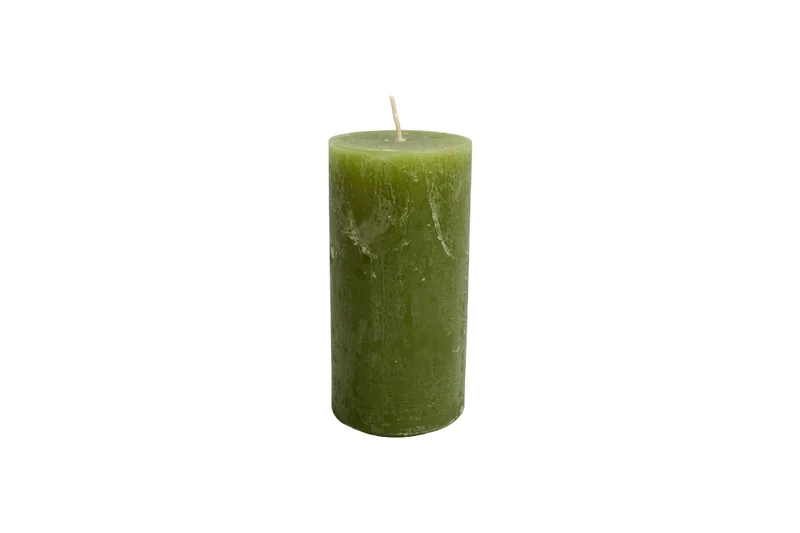 Kaars rustiek 140/70mm olive