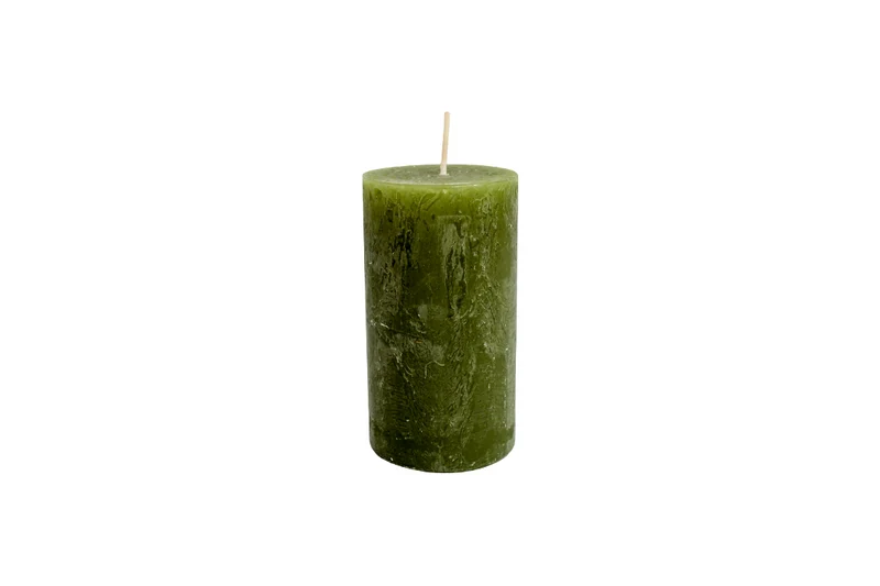 Kaars rustiek 110/60mm olive
