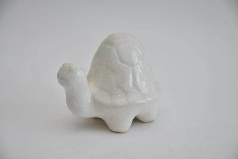 Ceramic turtle 12.5x9x10cm White