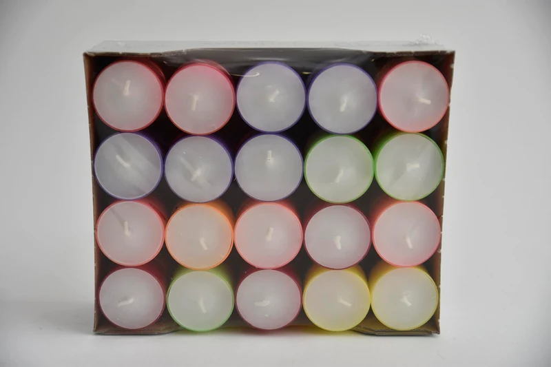 Tray a 40 summerlights kaarsen ass. kleur in kunststof cupje