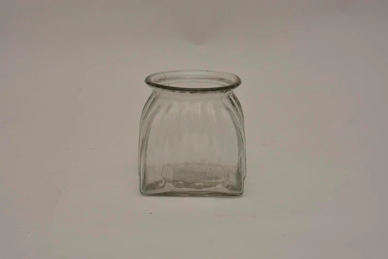 Glaspot ribbel helder D10 H10,5cm