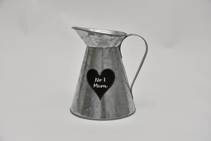 Melkkan zink naturel ''No 1 Mum'' D14 H17,5cm