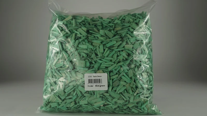 Zak á 3 liter houtsnipper 10/20mm Mint groen